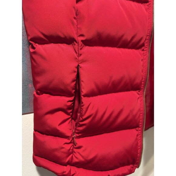 Talbots 75% Duck Down Puffer Bright Brass Chore Vest Red Mock Neck XS - Picture 11 of 13